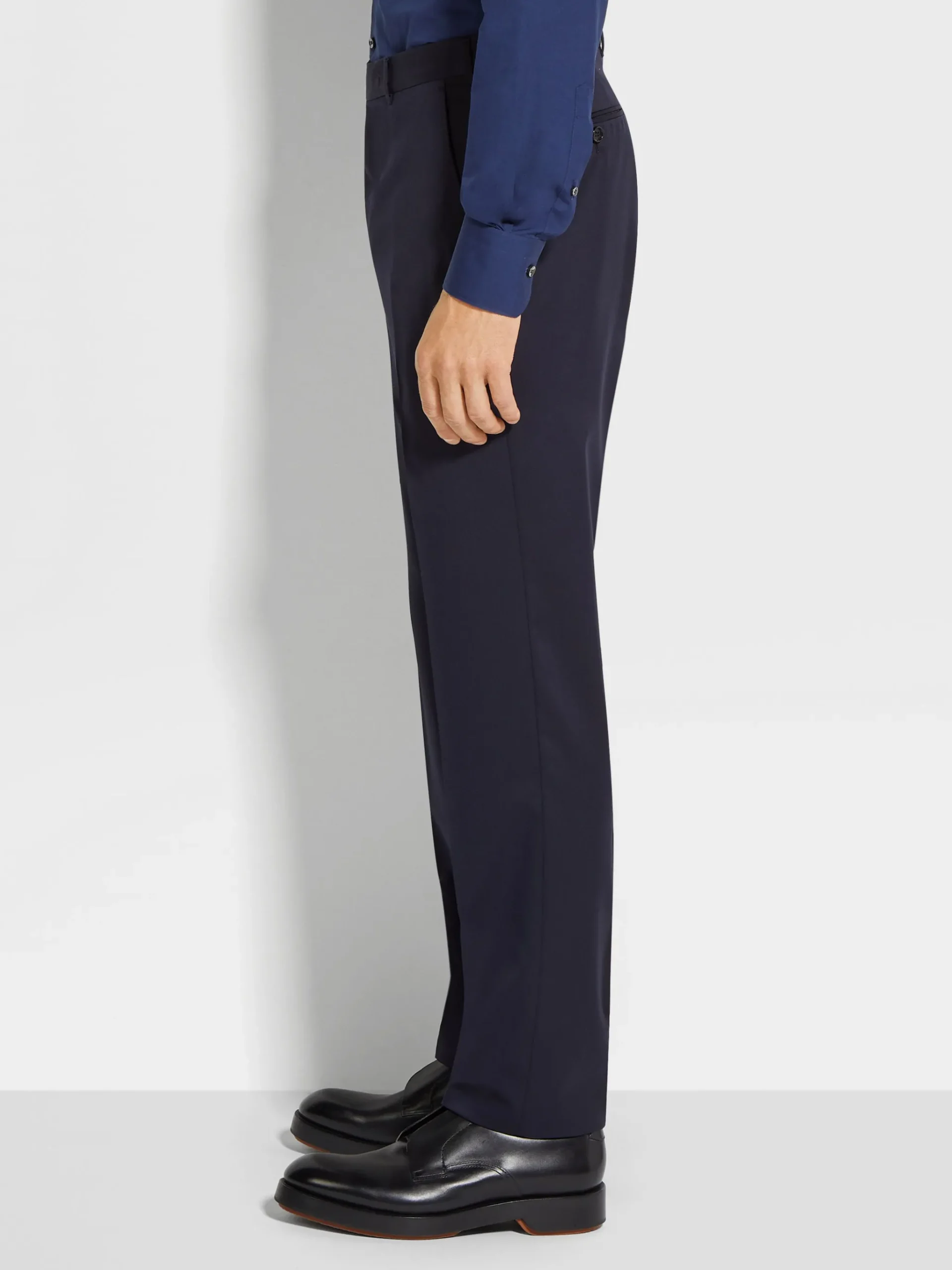 Navy Blue Centoventimila Wool Pants