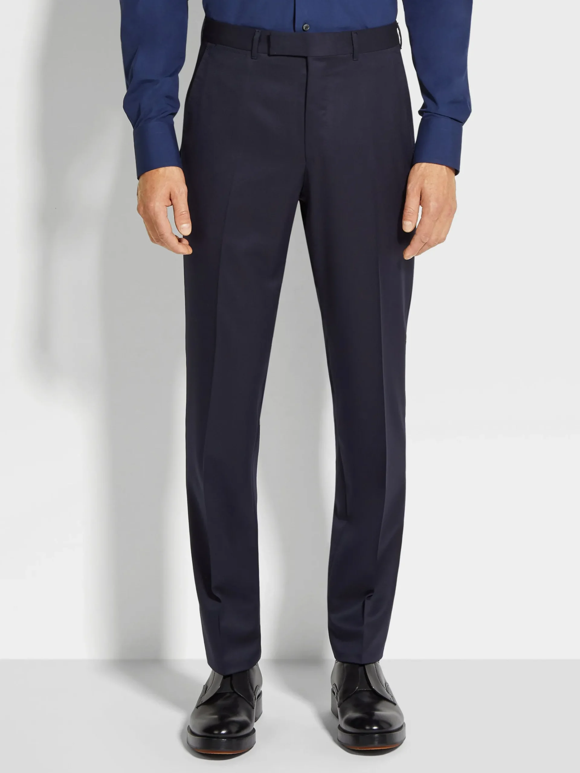 Navy Blue Centoventimila Wool Pants