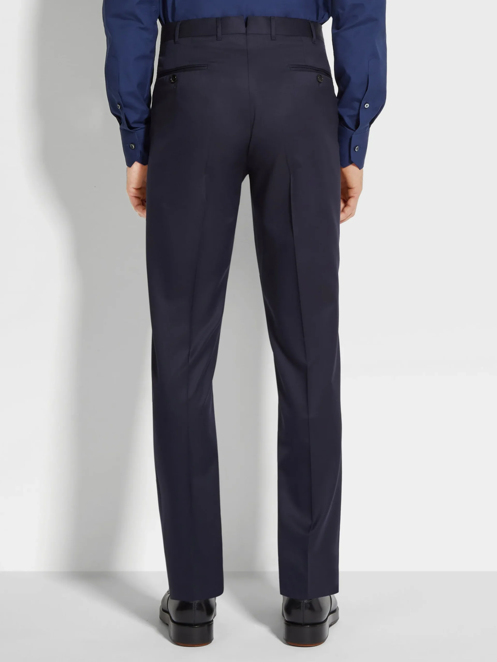 Navy Blue Centoventimila Wool Pants