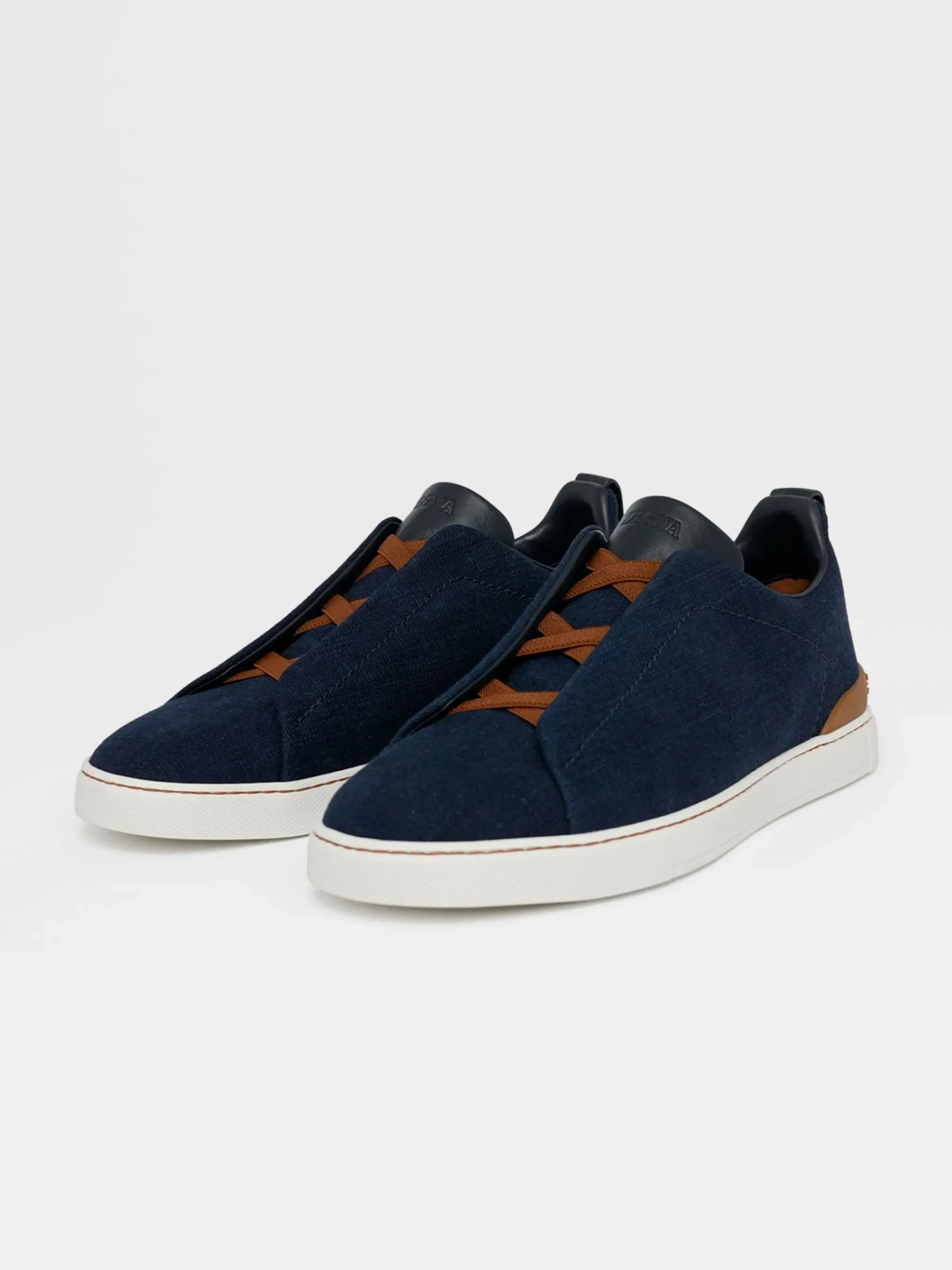 Navy Blue Cotton Denim Triple Stitch™ Sneakers