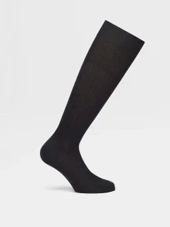 Navy Blue Cotton Socks