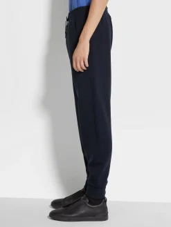 Navy Blue High Performance™ Wool Blend Joggers