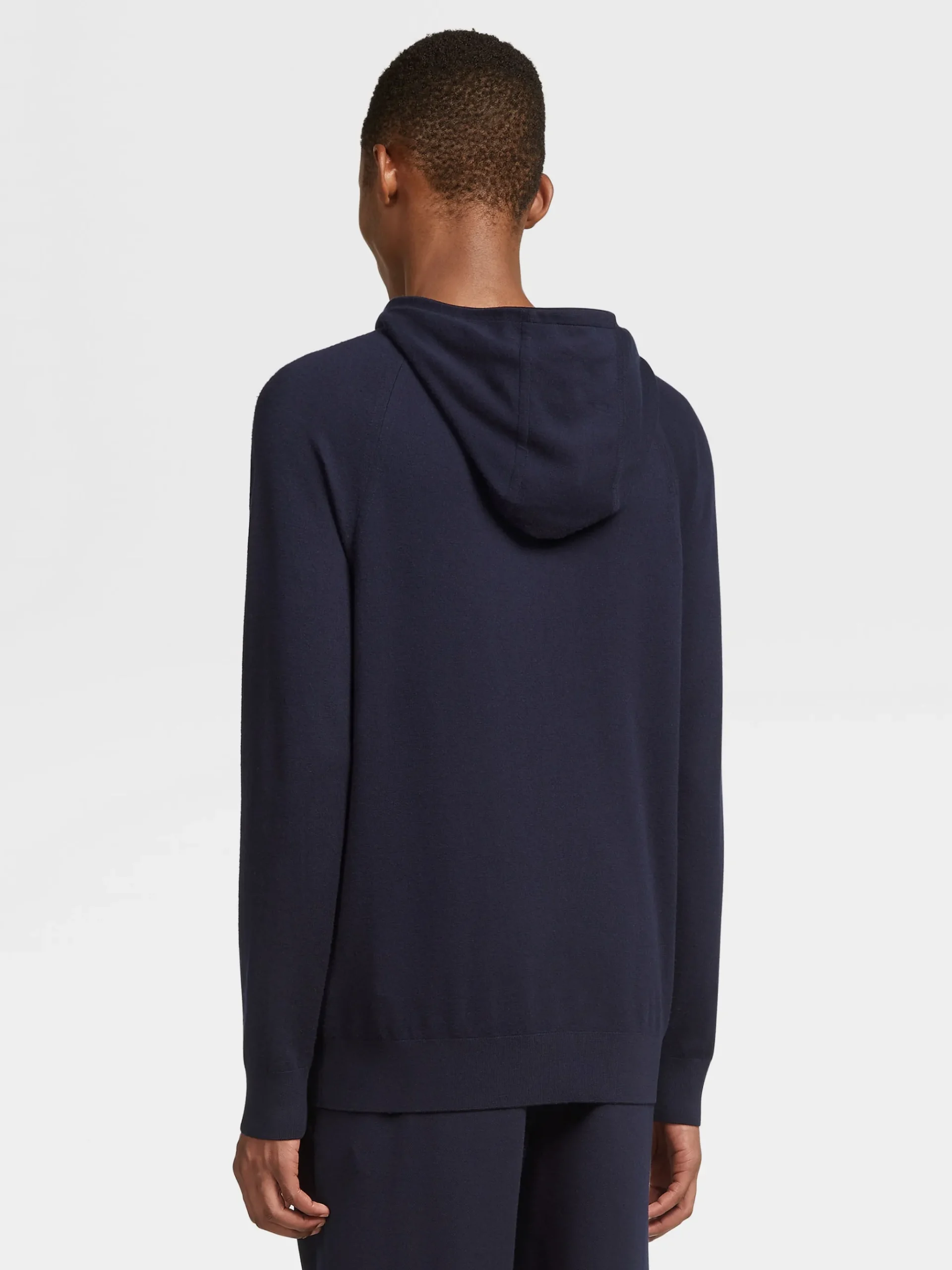 Navy Blue 12milmil12 Wool Hoodie