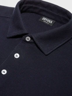 Navy Blue 12milmil12 Wool Polo Shirt