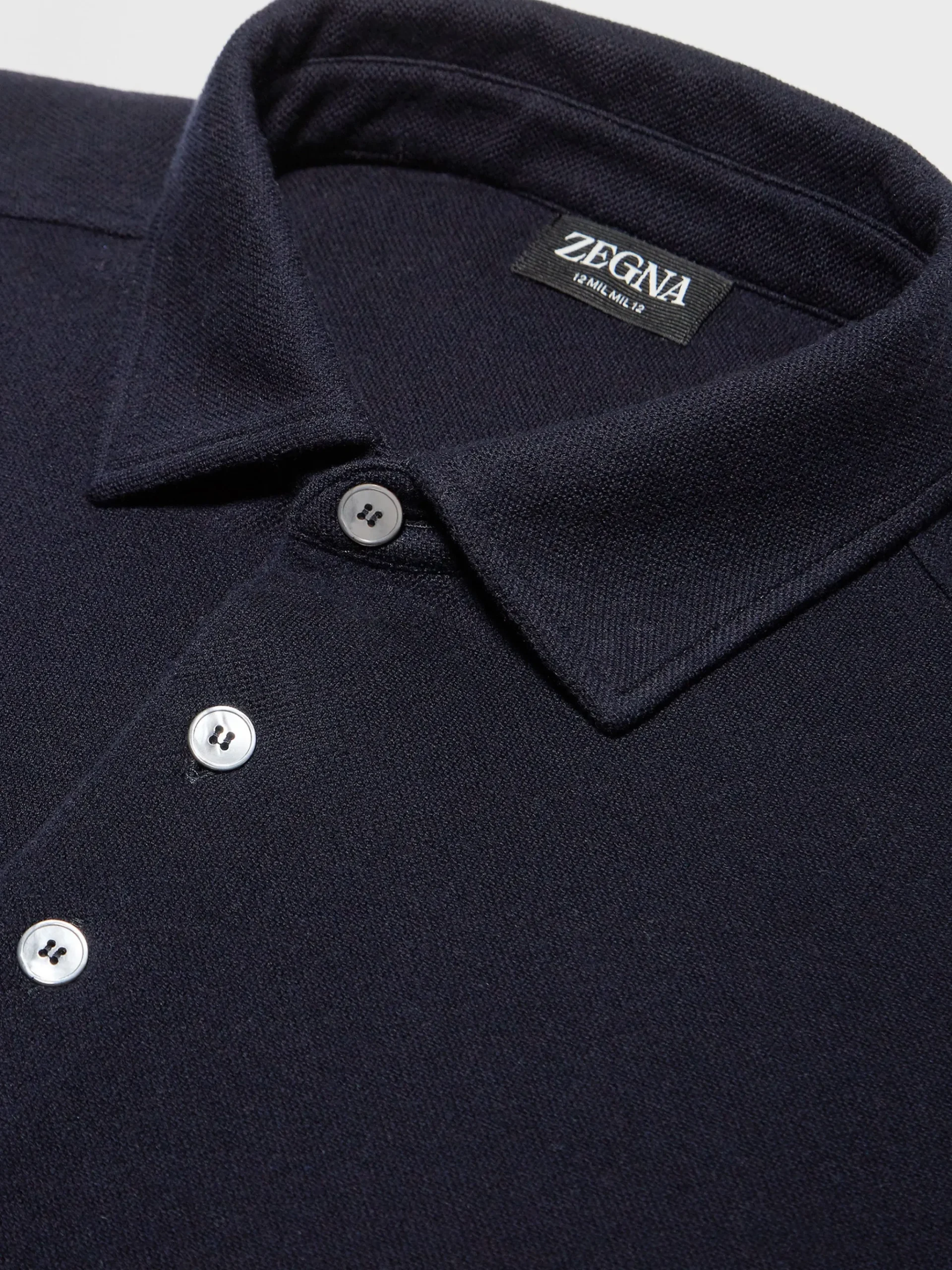 Navy Blue 12milmil12 Wool Polo Shirt