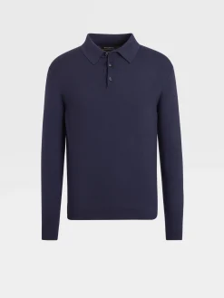 Navy Blue 12milmil12 Wool Polo Shirt