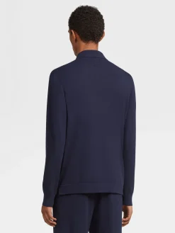 Navy Blue 12milmil12 Wool Polo Shirt