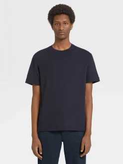 Navy Blue 12milmil12 Wool T-shirt