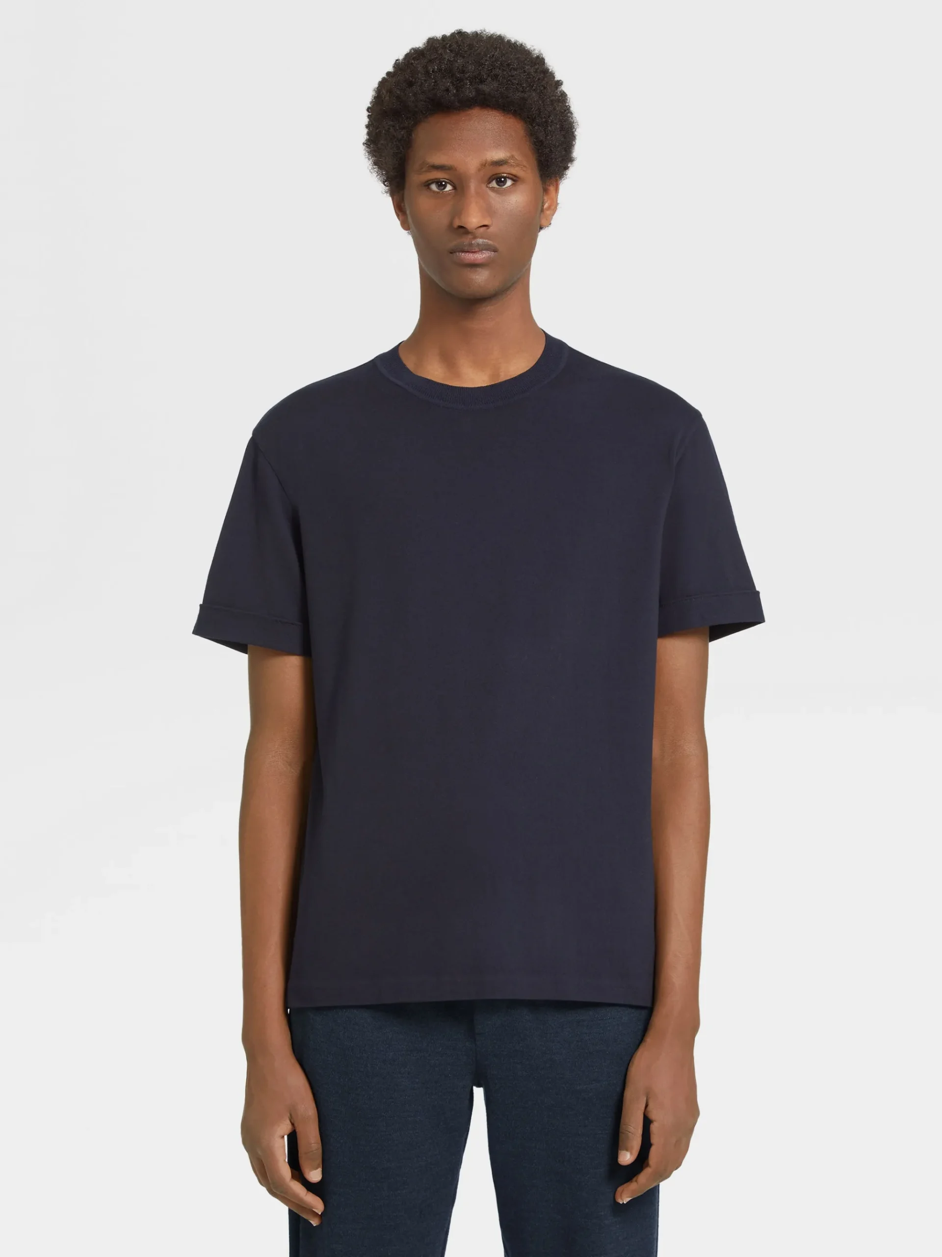 Navy Blue 12milmil12 Wool T-shirt