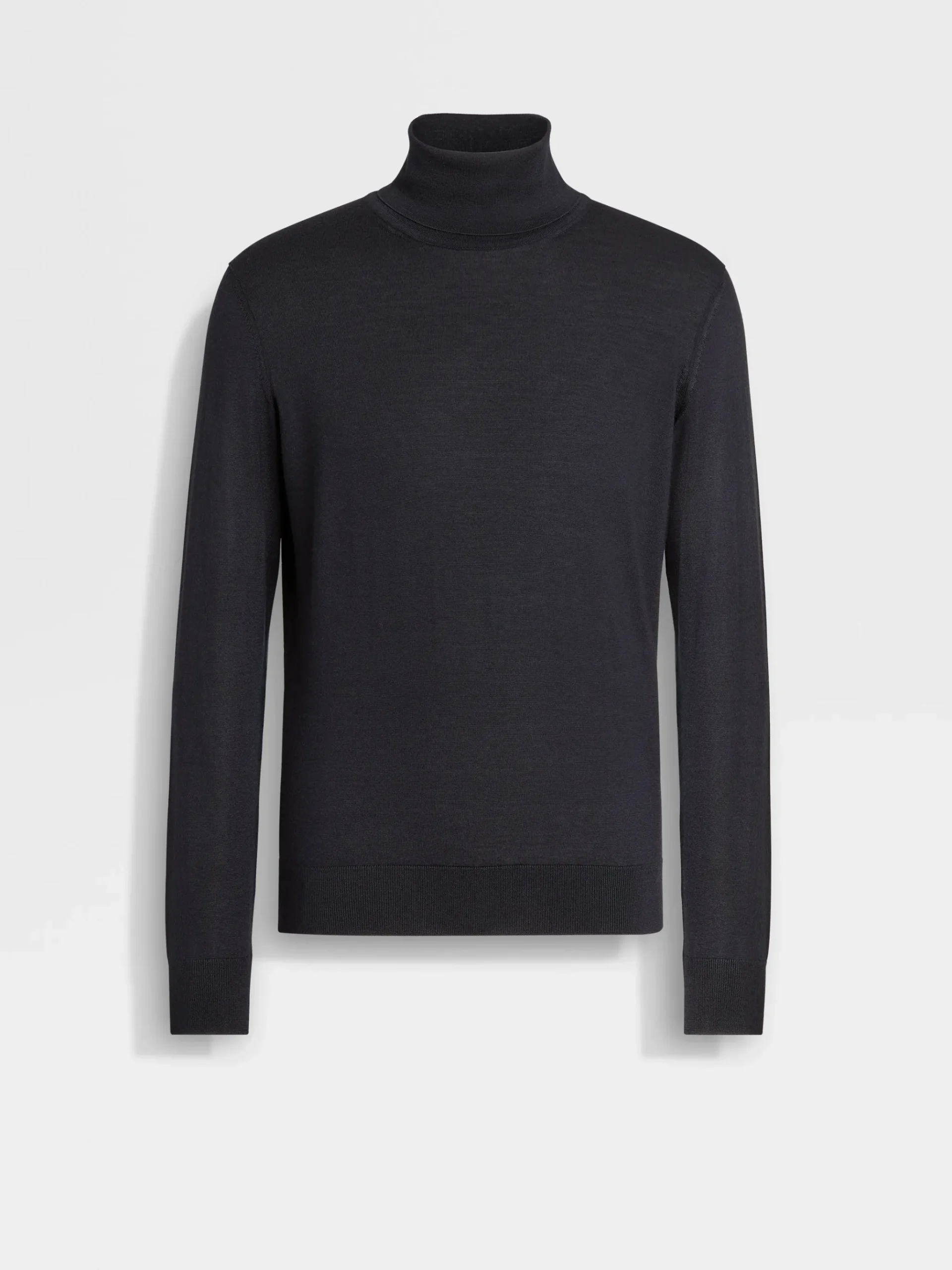 Navy Blue Mélange Cashseta Turtleneck