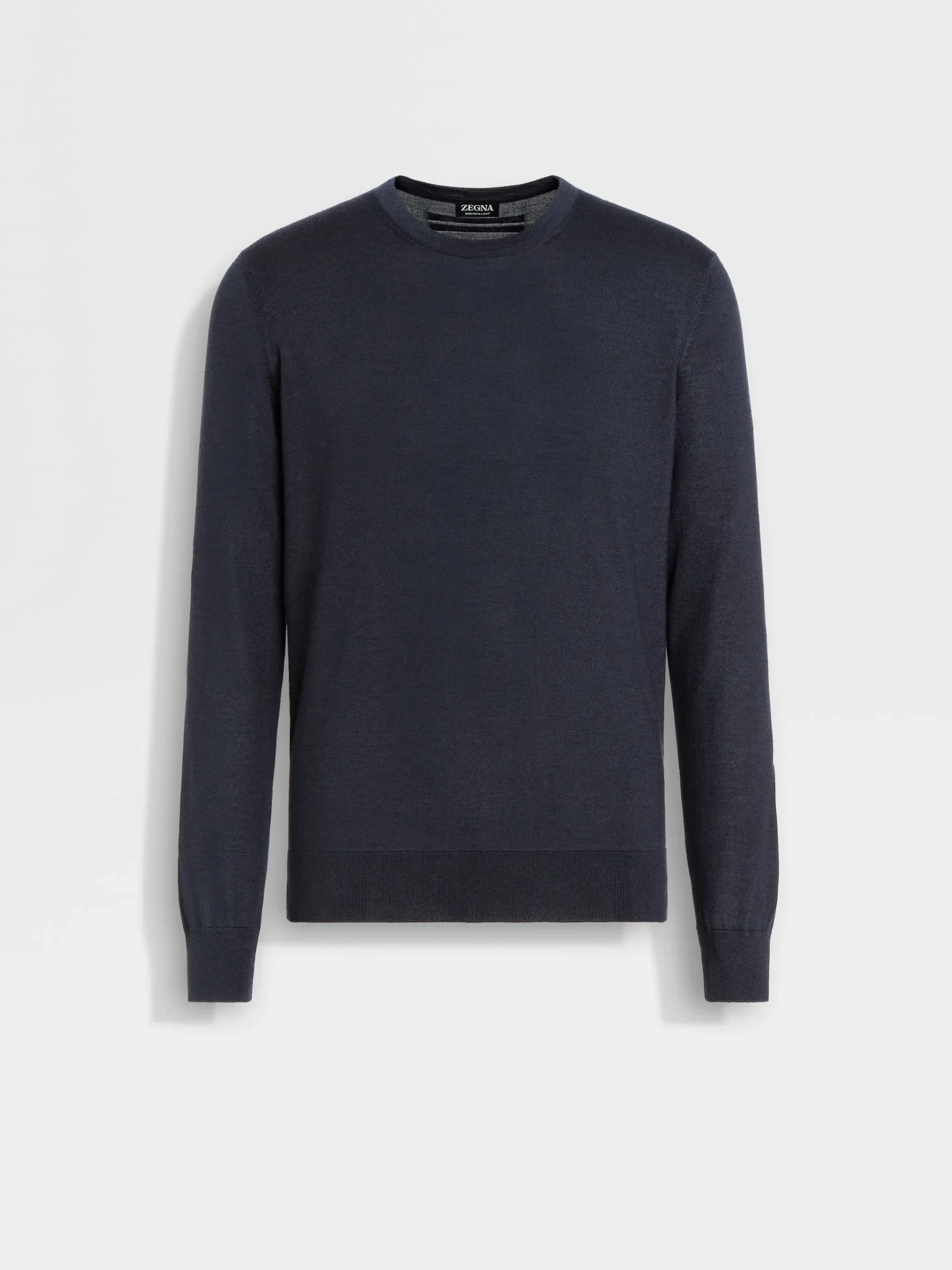 Navy Blue Mélange Cashseta Crewneck