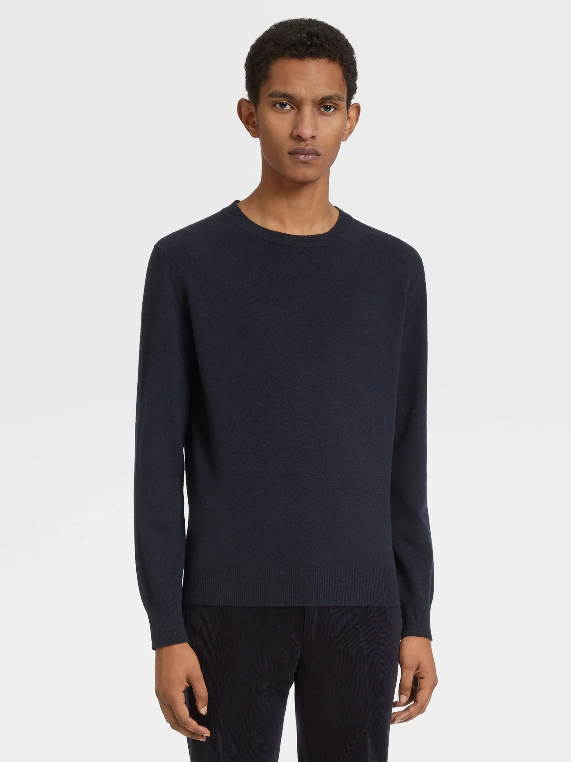 Navy Blue Mélange Oasi Cashmere Crewneck