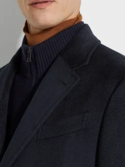 Navy Blue Oasi Cashmere Overcoat