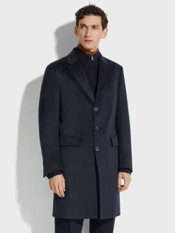 Navy Blue Oasi Cashmere Overcoat