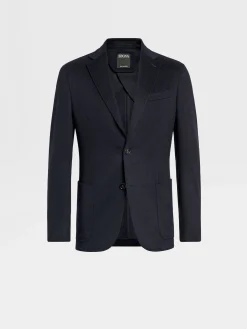 Navy Blue Oasi Cashmere Shirt Jacket