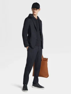 Navy Blue Oasi Cashmere Shirt Jacket