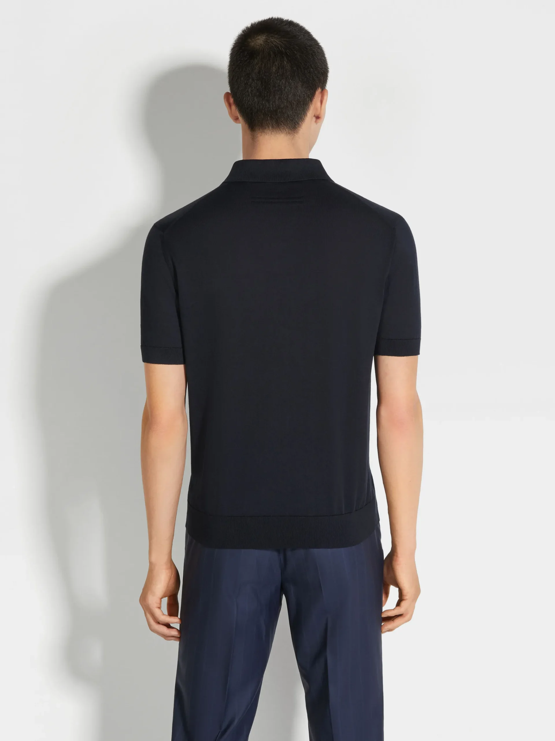 Navy Blue Premium Cotton Polo Shirt