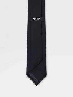 Navy Blue Silk Tie