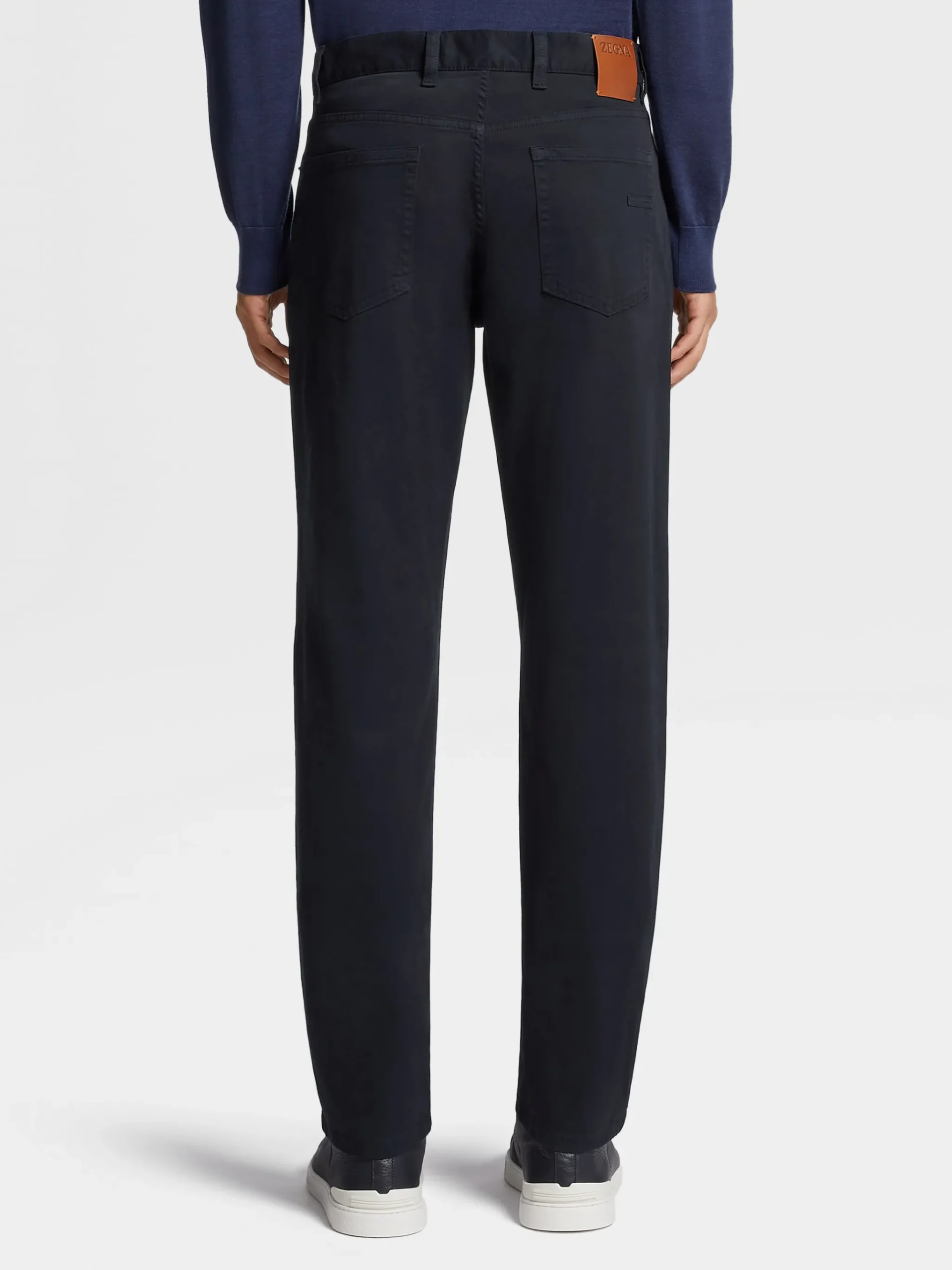 Navy Blue Stretch Cotton Roccia Jeans