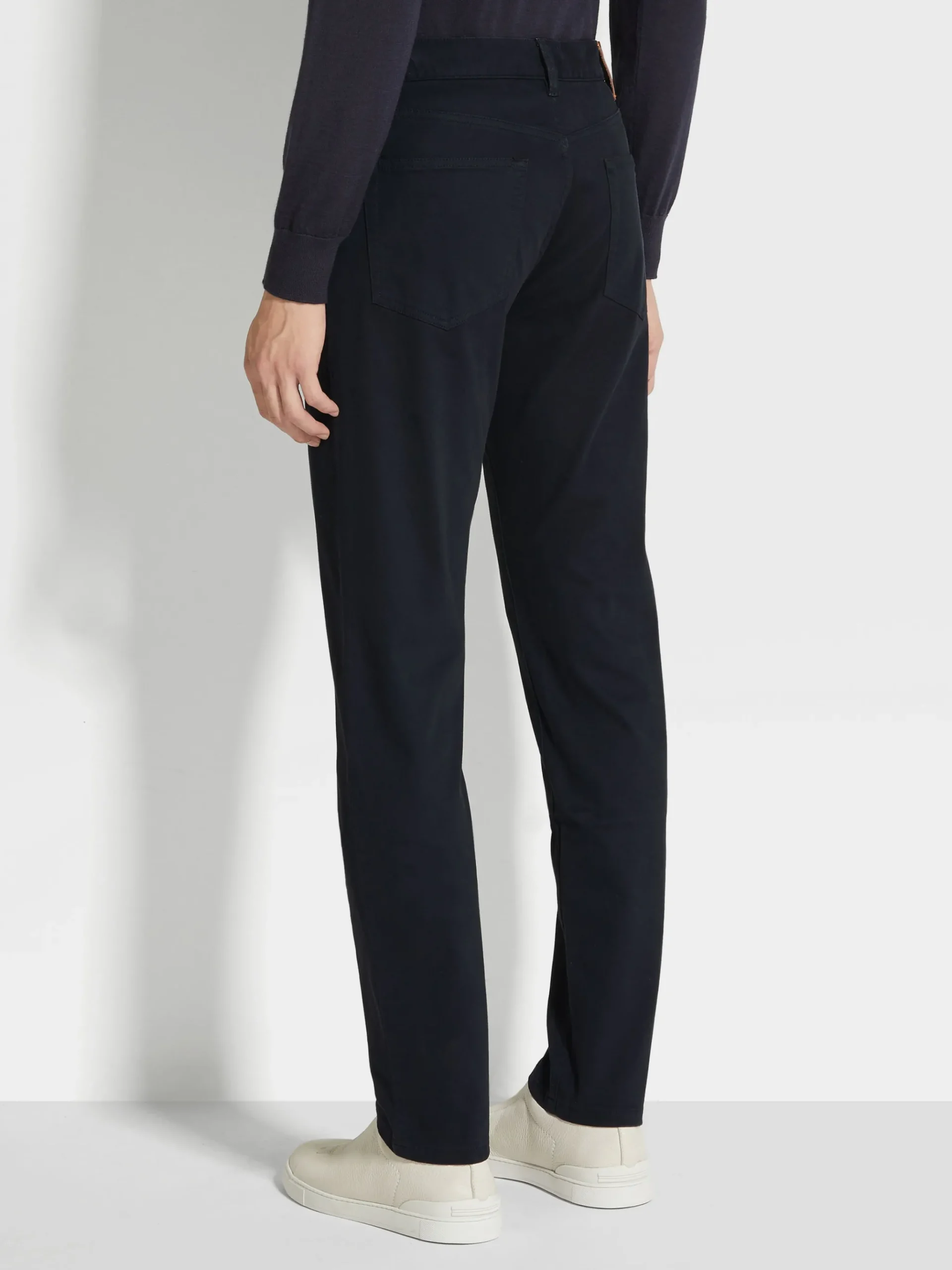 Navy Blue Stretch Cotton Roccia Jeans