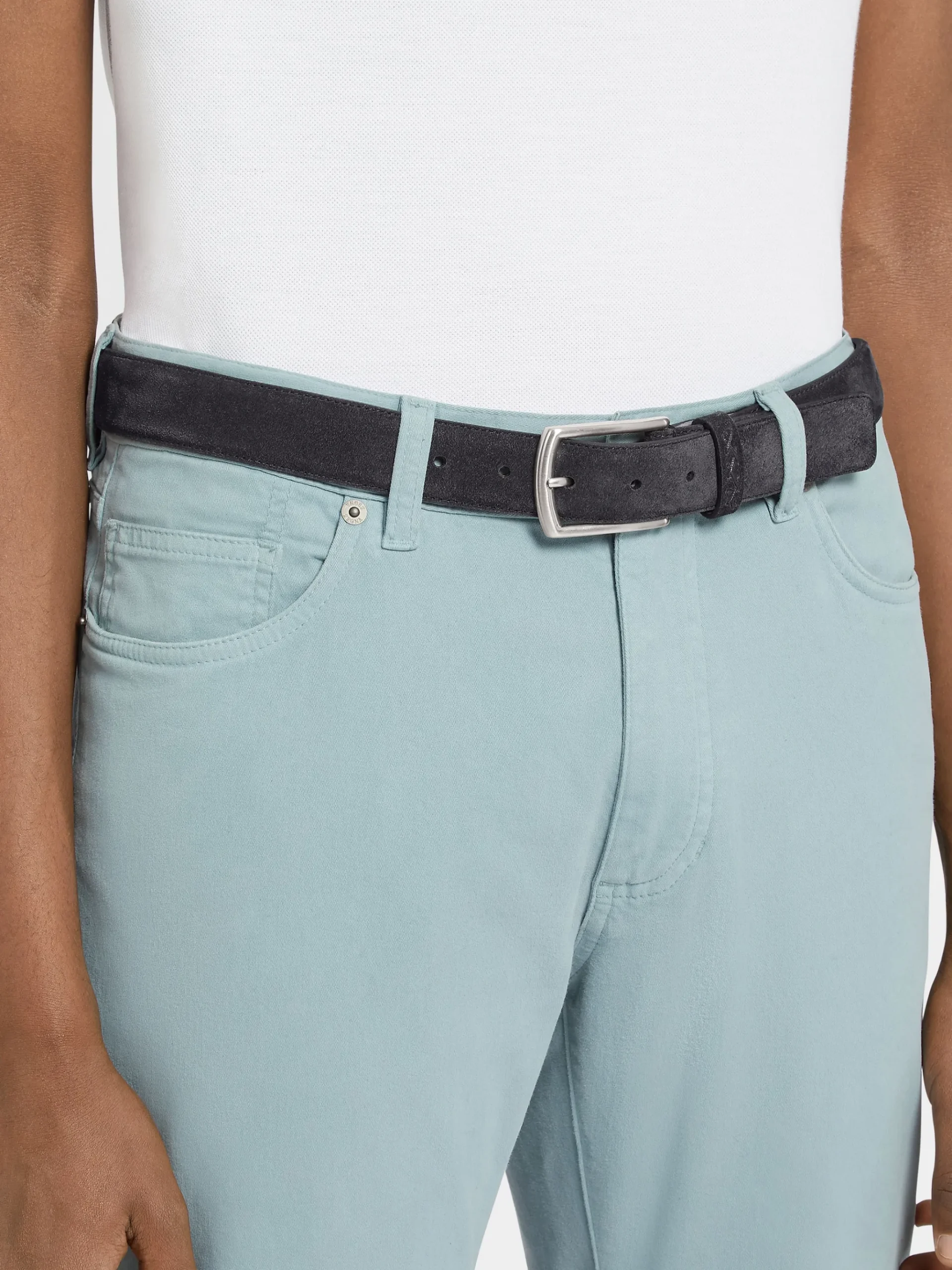 Navy Blue Suede Belt