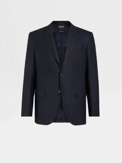 Navy Blue Trofeo™ Comfort Stretch Wool and Silk Jacket