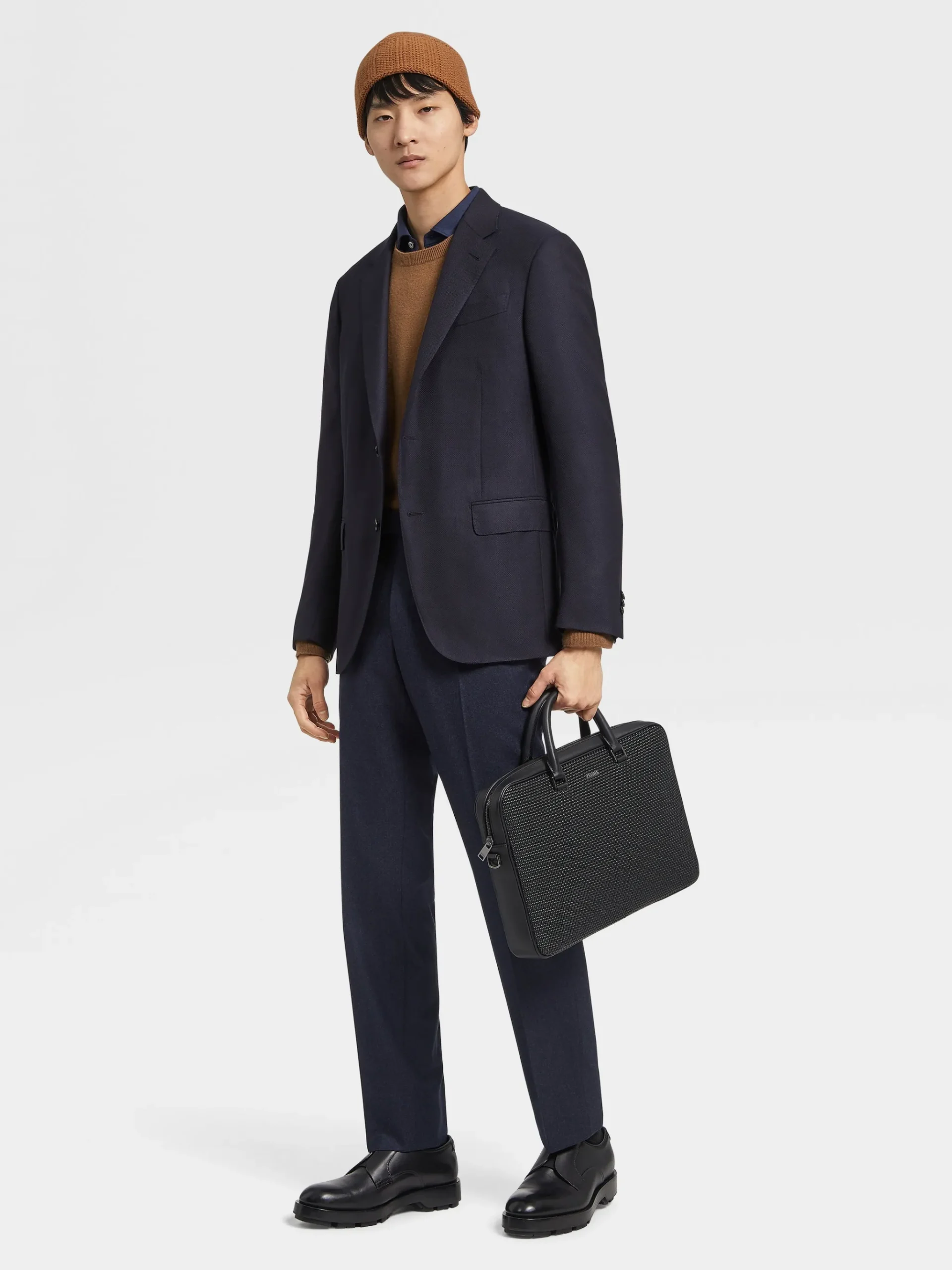 Navy Blue Trofeo™ Comfort Stretch Wool and Silk Jacket