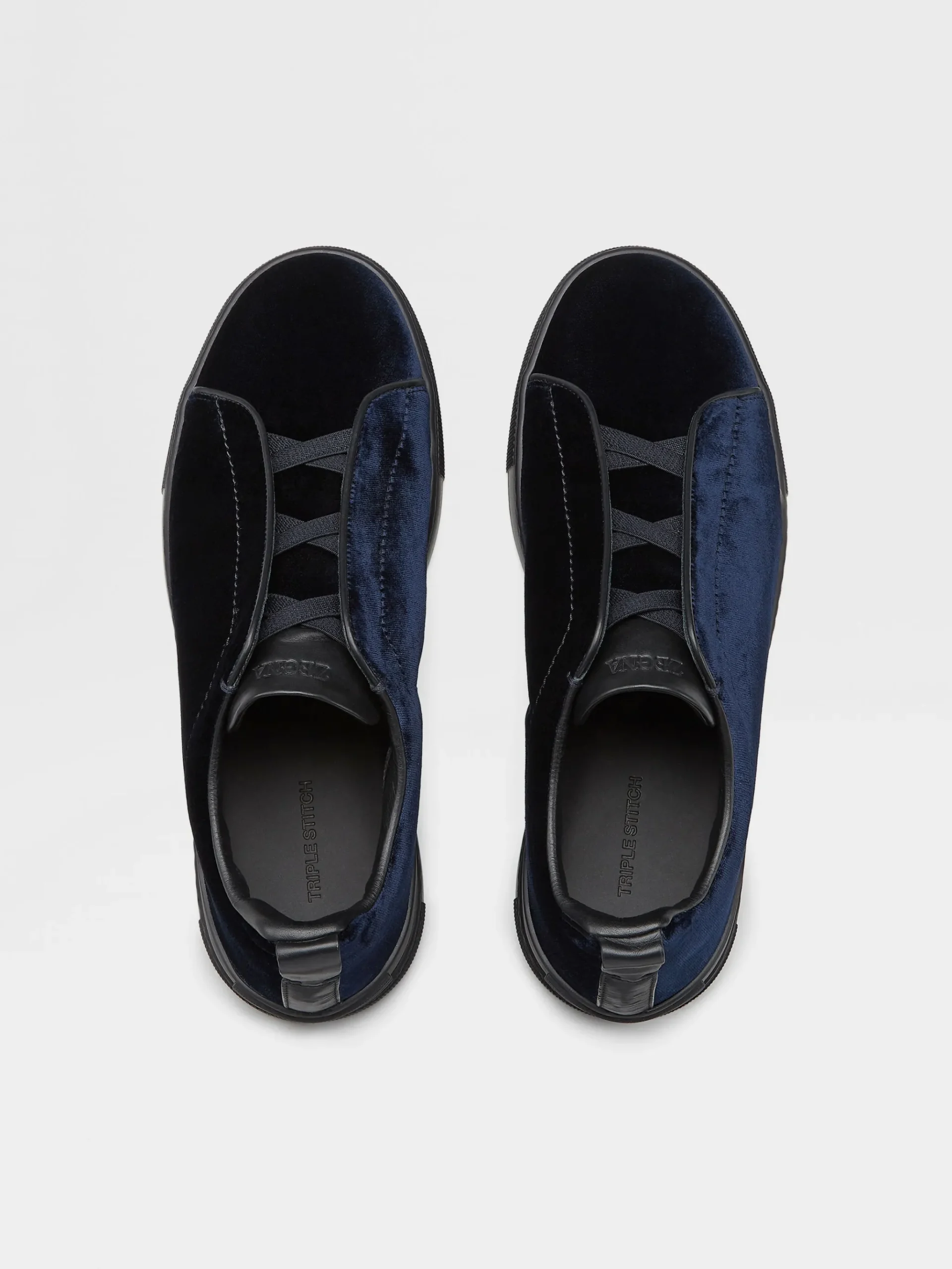 Navy Blue Velvet Triple Stitch™ Sneakers