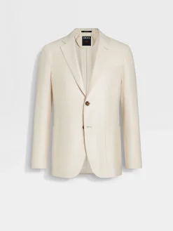 Off White Cashmere Silk and Linen Jacket