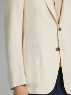 Off White Cashmere Silk and Linen Jacket
