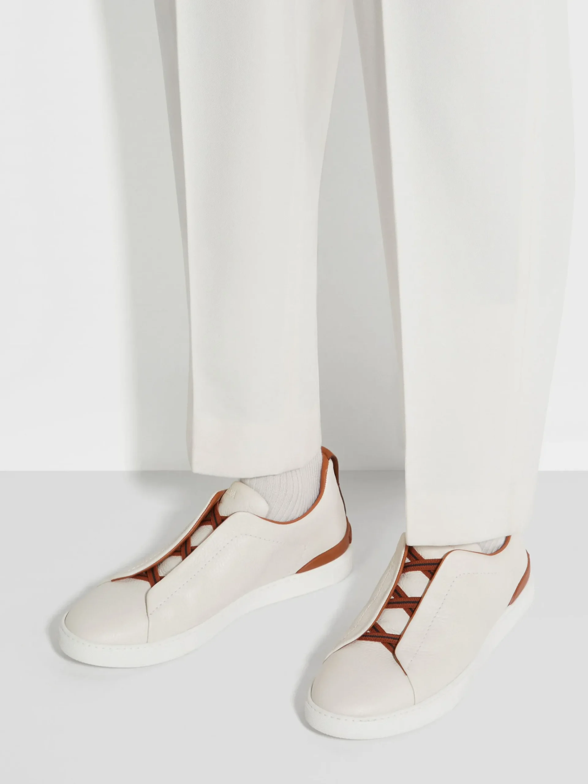 Off White Deerskin Triple Stitch™ Sneakers