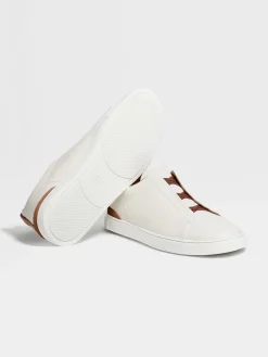 Off White Deerskin Triple Stitch™ Sneakers