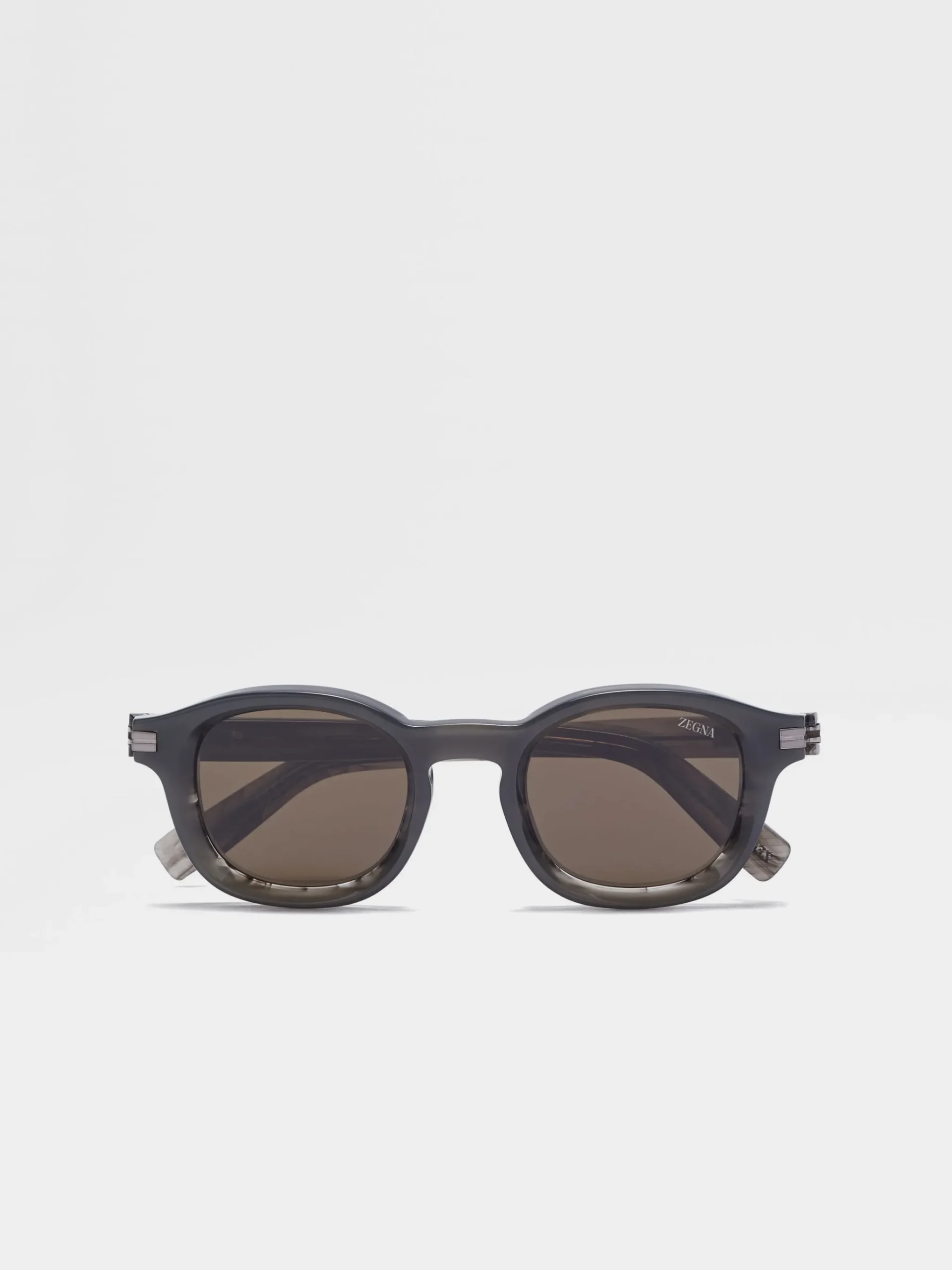 Opal Grey and Striped Grey Aurora I Acetate Sunglasses
