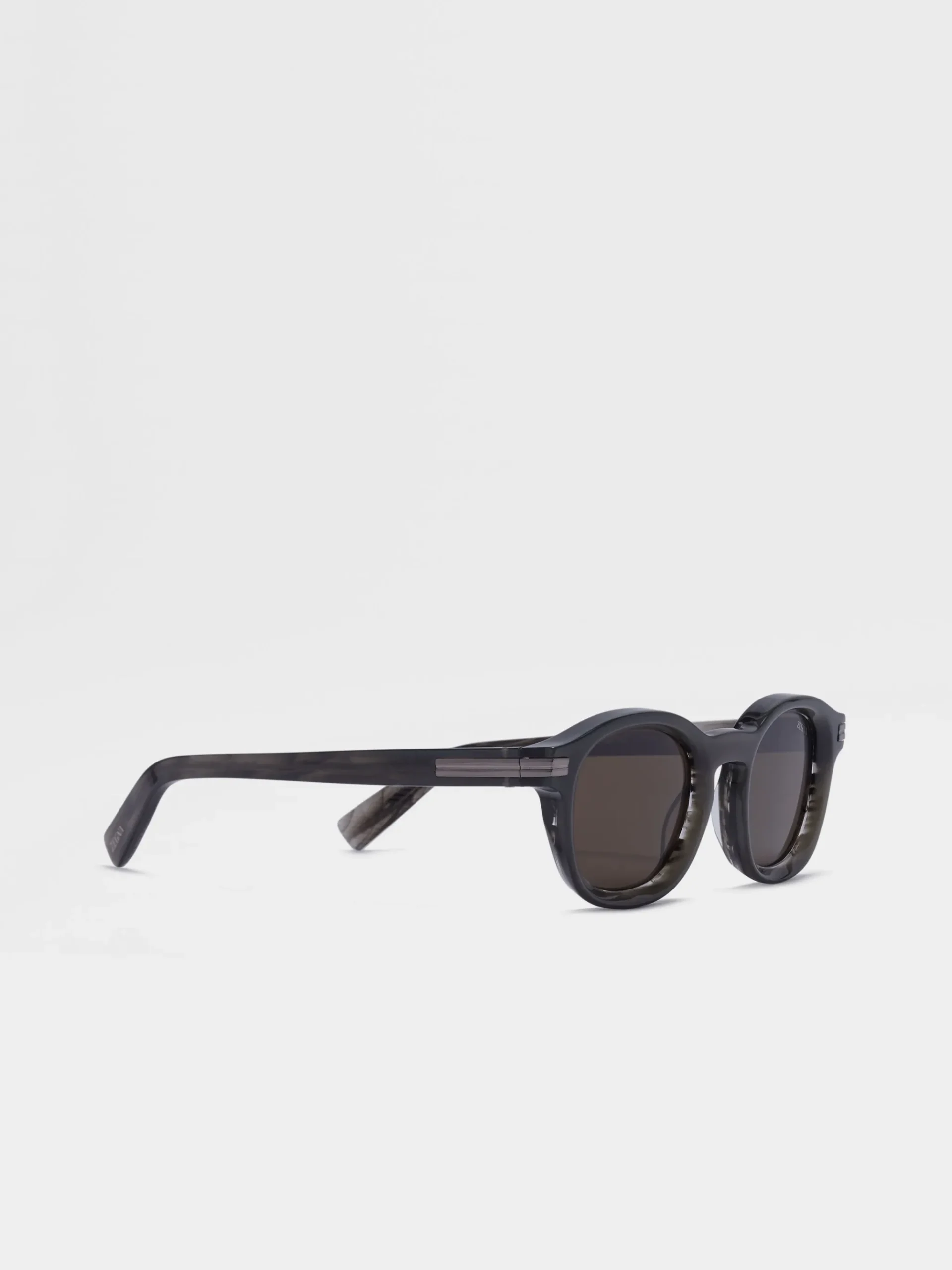 Opal Grey and Striped Grey Aurora I Acetate Sunglasses