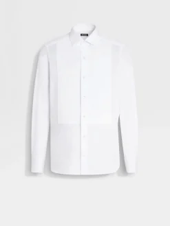 Optical White Cotton Tuxedo Shirt