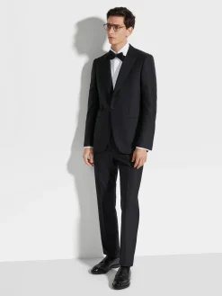Optical White Cotton Tuxedo Shirt