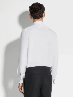 Optical White Cotton Tuxedo Shirt