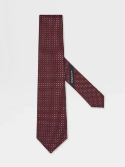 Red CINQUE PIEGHE Silk Tie