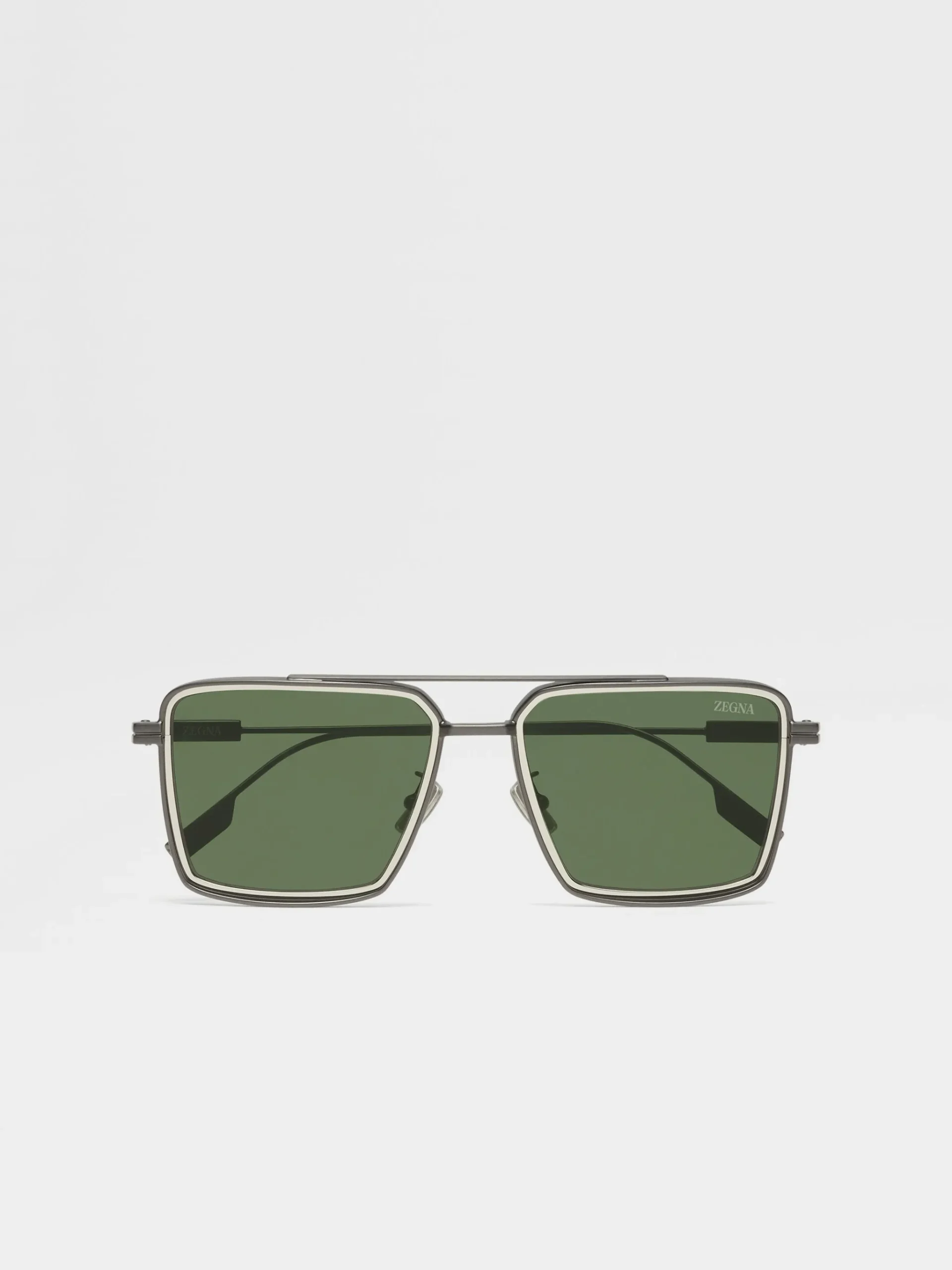 Satin Gunmetal Metal Sunglasses
