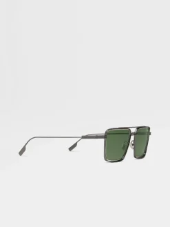 Satin Gunmetal Metal Sunglasses