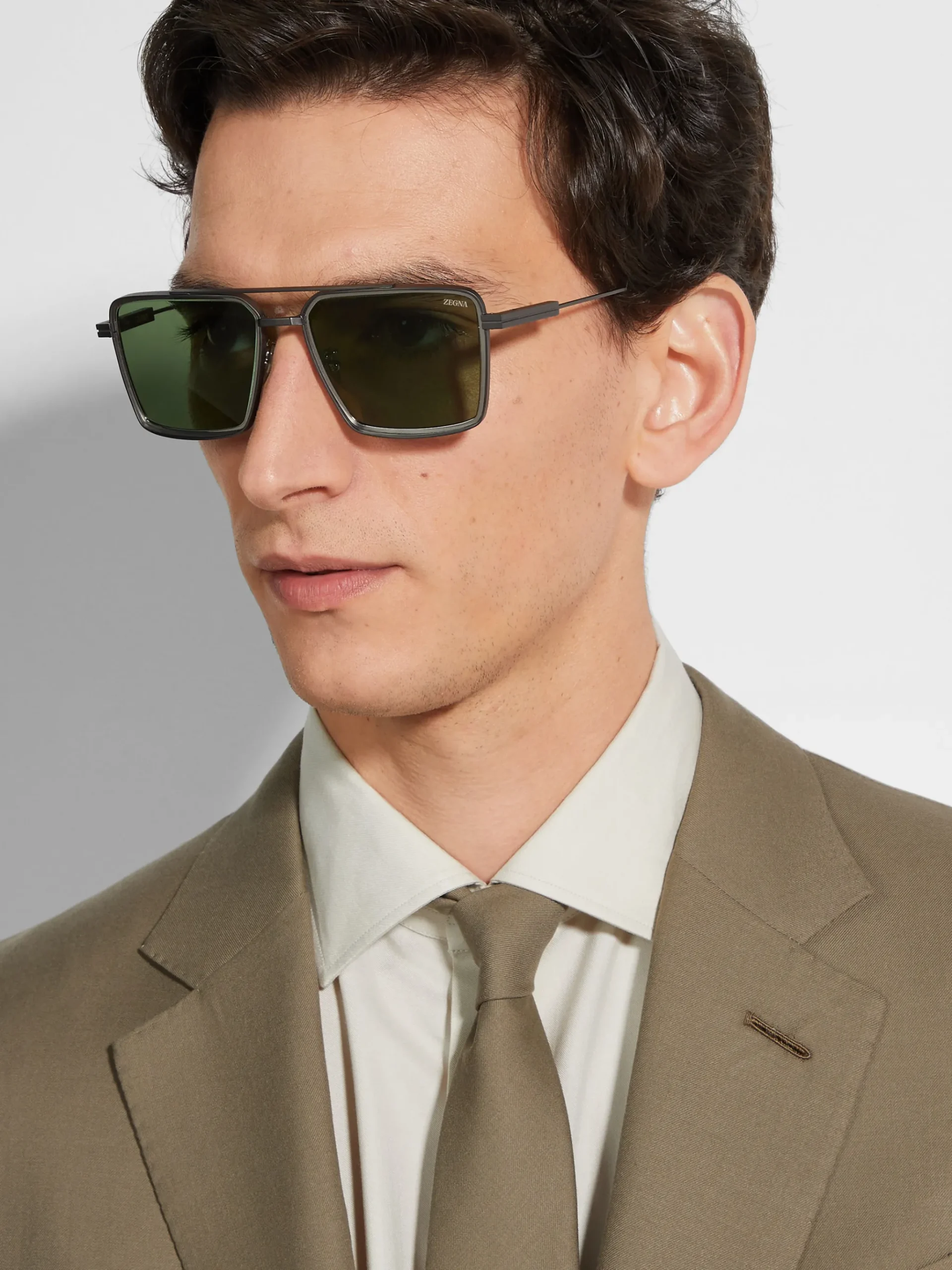 Satin Gunmetal Metal Sunglasses