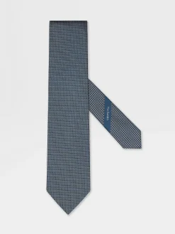Teal Blue CENTO FILI Silk Tie