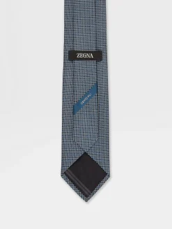 Teal Blue CENTO FILI Silk Tie