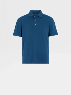 Teal Blue Mélange 12milmil12 Wool Polo Shirt