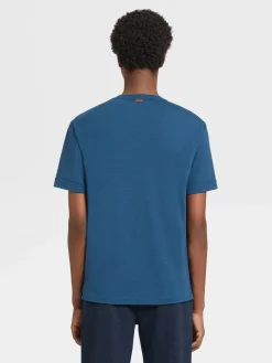 Teal Blue Mélange 12milmil12 Wool T-shirt