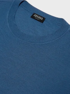 Teal Blue Mélange 12milmil12 Wool T-shirt