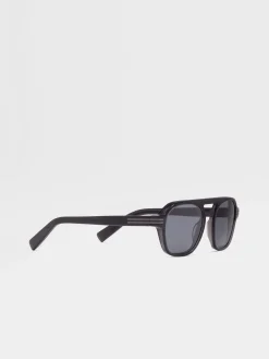 Transparent Dark Grey Aurora II Acetate Sunglasses