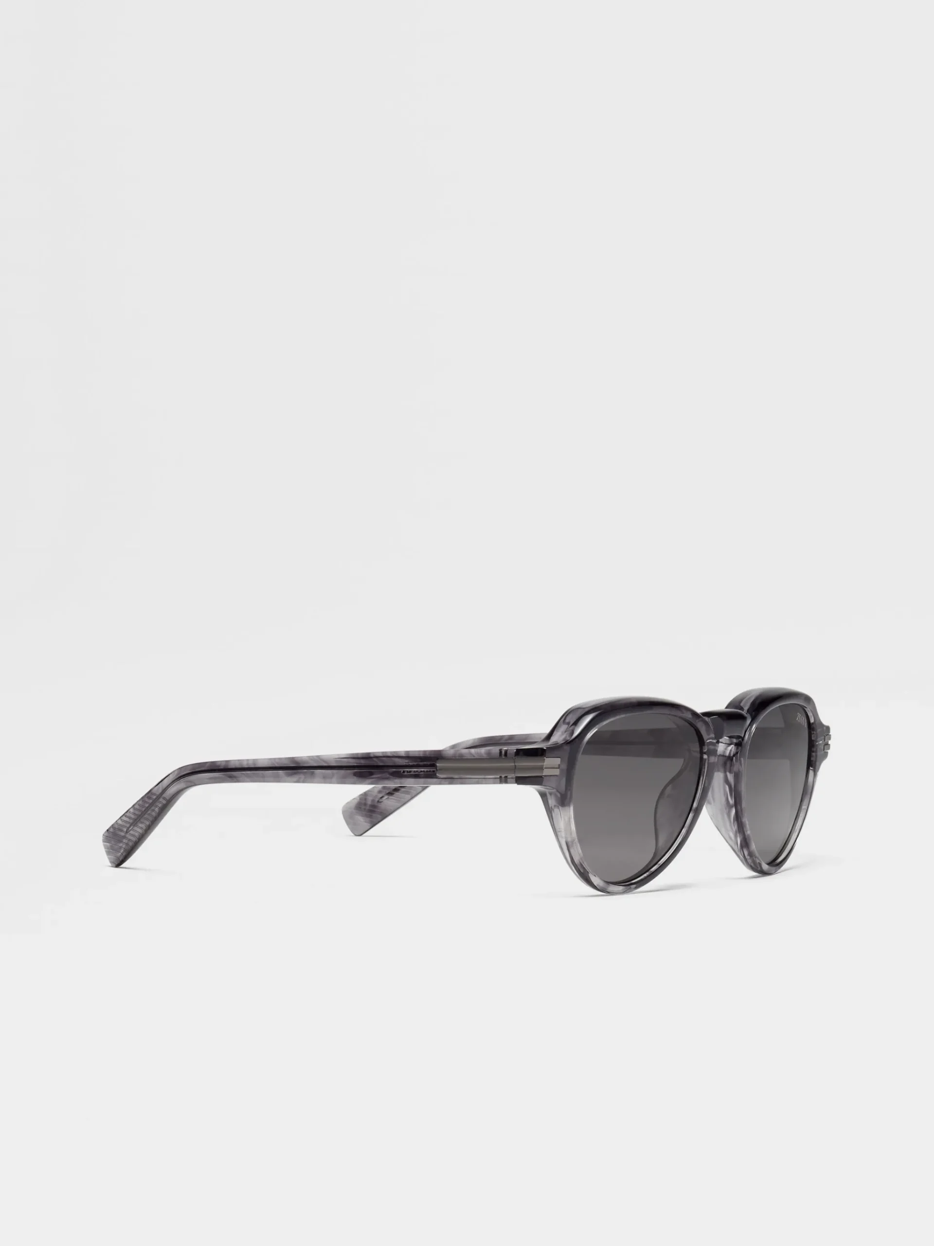 Transparent Grey Havana Acetate Sunglasses