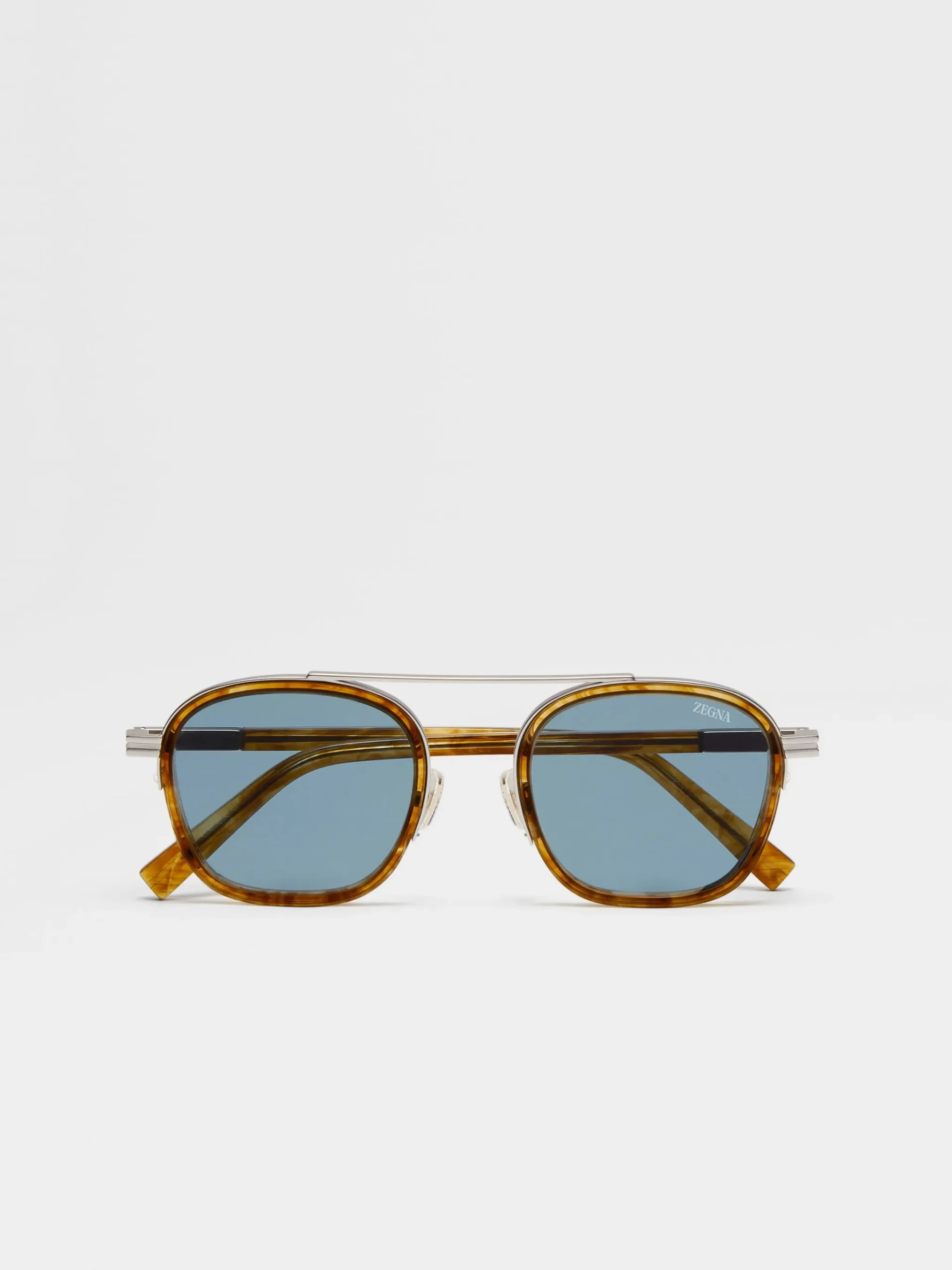 Transparent Light Brown Havana Orizzonte I Acetate and Metal Sunglasses