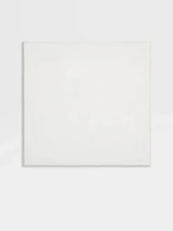 White Cotton and Silk Pocket Square